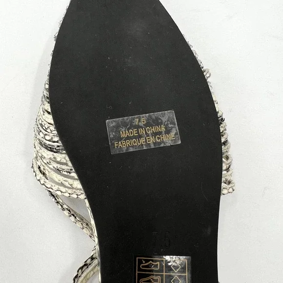 JEFFREY CAMPBELL Shoes Women 7.5 Black Snake Myron Slingback Flat Pointy Leather - Picture 10 of 10